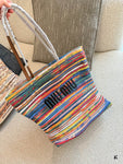 Pre Order Luxury Crochet Logo Stripe Handbag