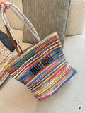 Pre Order Luxury Crochet Logo Stripe Handbag