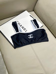 Pre Order Luxury Bandeau White Logo Bikini Set