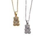 Diamanté Bear Necklace