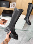 Pre Order Black Leather Luxury Logo Calf Boots