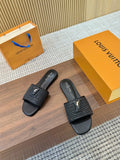 Pre Order Luxury Gold Logo Wicker Flat Mules (8 Colours)