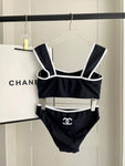 Pre Order Luxury Bandeau White Logo Bikini Set