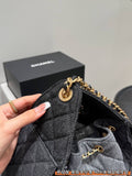 Pre Order Luxury Triangle Denim Bucket Bag (2 Colours)