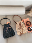 Pre Order Luxury Woven Logo Top Handle Bag