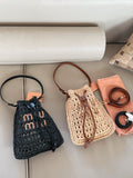 Pre Order Luxury Woven Logo Top Handle Bag