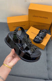 Pre Order Luxury Logo Multi Strap Wedges