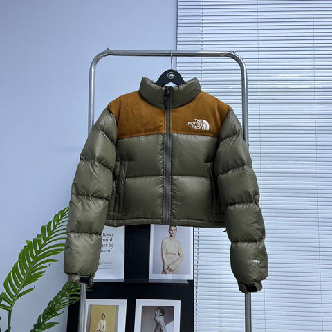 Pre Order Cropped Puff Coat In Khaki