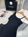 Pre Order Luxury Diamanté Logo Side Cut Out Swimsuit