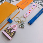 Pre Order Pink Handbag & Bear Luxury Design Combo Keychain