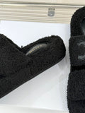 Pre Order Double Strap Luxury Logo Design Teddy Slippers