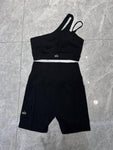 Pre Order Half Shoulder & Cycle Luxury Yoga Short Set