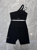 Pre Order Half Shoulder & Cycle Luxury Yoga Short Set