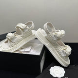 Pre Order Crochet Luxury Gold Logo Sandals