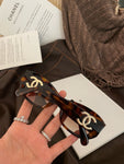 Pre Order Luxury Luxury Gold Double C Frame Logo Sunglasses