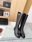 Pre Order Black Leather Luxury Logo Calf Boots