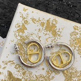 Pre Order Luxury Gold Initial Hoops In Silver