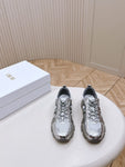 Pre Order Luxury Logo Trainers In Grey/Silver