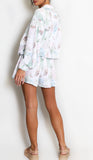Matching Windbreaker Tie Waist Short Set