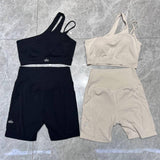Pre Order Half Shoulder & Cycle Luxury Yoga Short Set