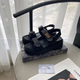 Pre Order Luxury Gold Logo Double Strap Sandals