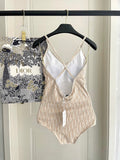 Pre Order Luxury Nude Cd Logo Design Cross Back Swimsuit