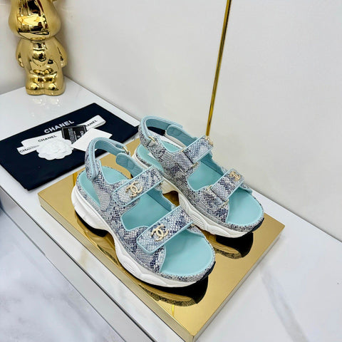Pre Order Luxury Logo Snake Print Sandals (3 Colours)