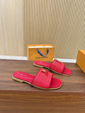 Pre Order Luxury Gold Logo Wicker Flat Mules (8 Colours)