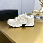 Pre Order Tweed Cream Logo Trainers