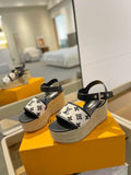 Pre Order Luxury Black Logo Wedges