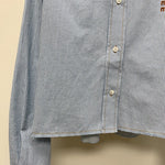 Pre Order Blue Pin Stripe Luxury Logo Short & Shirt Set