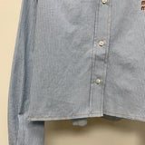 Pre Order Blue Pin Stripe Luxury Logo Short & Shirt Set