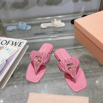 Pre Order Luxury Pleated Design Logo Flip flops