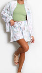 Matching Windbreaker Tie Waist Short Set