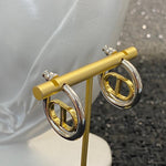 Pre Order Luxury Gold Initial Hoops In Silver