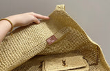 Pre Order Luxury Gold Letter Logo Wicker Bag With Matching Purse (2 Colours)