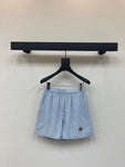 Pre Order Blue Pin Stripe Luxury Logo Short & Shirt Set