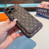 Pre Order Leather Gold Luxury Logo Design Phone Case