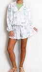 Matching Windbreaker Tie Waist Short Set
