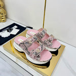 Pre Order Luxury Logo Snake Print Sandals (3 Colours)