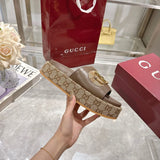 Pre Order Luxury Logo Buckle Design Platform Slides
