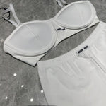 Pre Order Luxury Logo Waist Band Shorts & Matching Logo Bralet