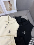 Pre Order Luxury Logo Half Buttn Sleeveless Top & Short Set