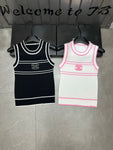 Pre Order Sleeveless Initial Luxe Logo Vest Top