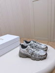 Pre Order Luxury Logo Trainers In Grey/Silver