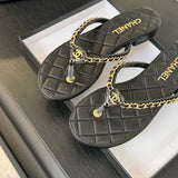 Pre Order Flipflops With Luxury Chain Logo Design