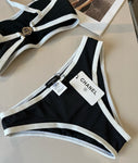 Pre Order Luxury Small Diamanté Logo Back Bikini Set