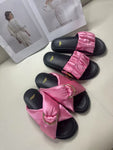 Pre Order Luxury Satin Pink Slides (2 Styles)