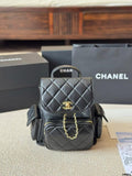 Pre Order Luxury Mini Black Backpack With Chain