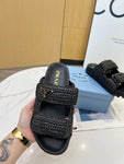 Pre Order Luxury Logo Crochet Double Strap Slides